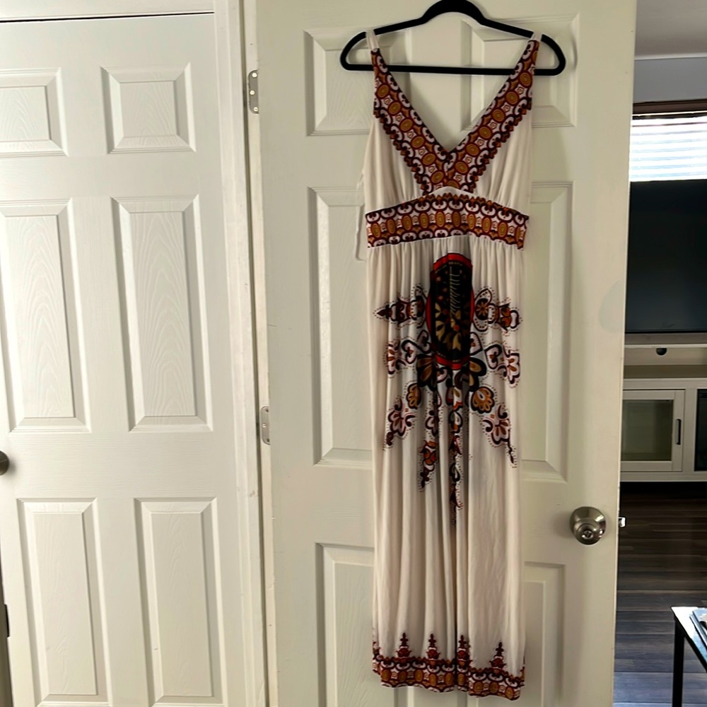 White Patterned Maxi Dress